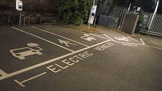 Disabled Bay Line Marking in Car Park